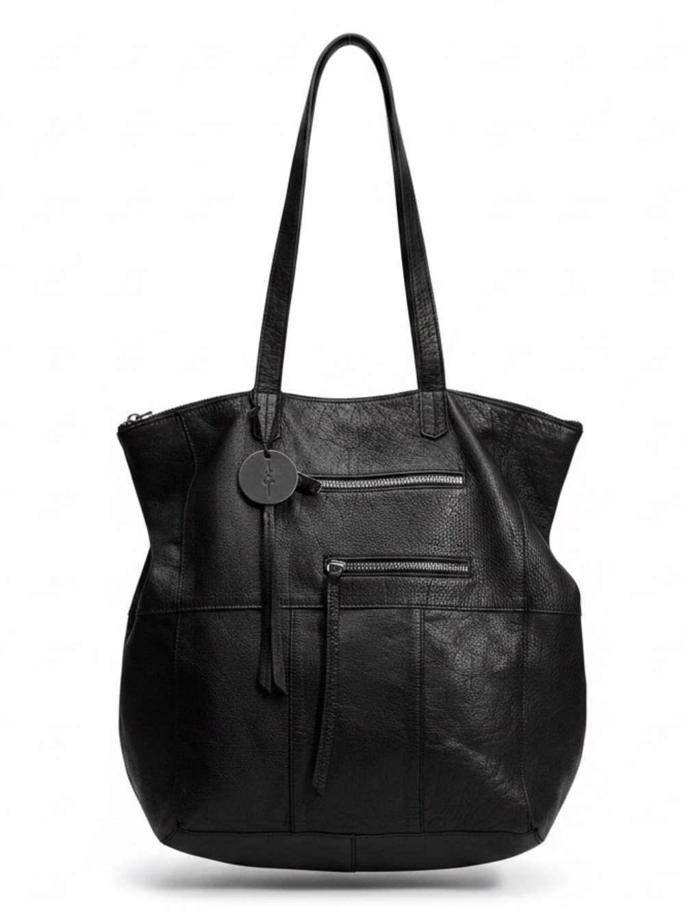 Day and Mood Heather Tote Bag Womens Black Pebbled Leather Shoulder Slouchy - Picture 1 of 4